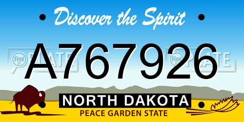 A767926 North Dakota License Plate