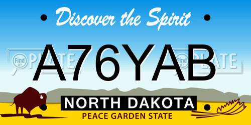 A76YAB North Dakota License Plate