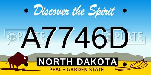A7746D North Dakota License Plate