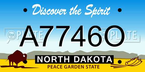 A7746O North Dakota License Plate