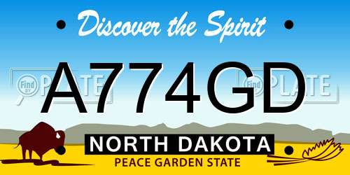 A774GD North Dakota License Plate