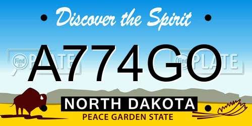 A774GO North Dakota License Plate