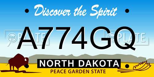 A774GQ North Dakota License Plate
