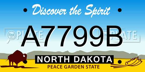 A7799B North Dakota License Plate