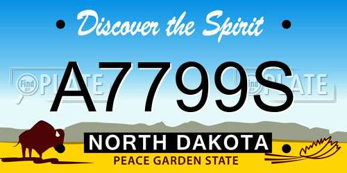 A7799S North Dakota License Plate