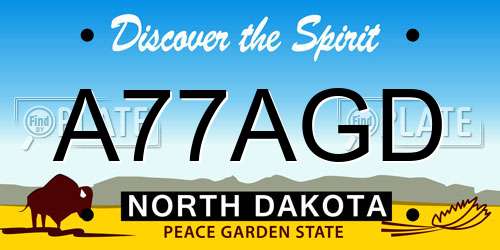 A77AGD North Dakota License Plate