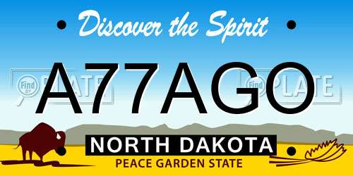 A77AGO North Dakota License Plate