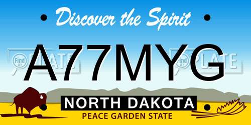 A77MYG North Dakota License Plate