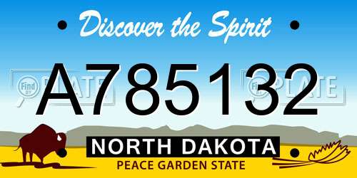 A785132 North Dakota License Plate