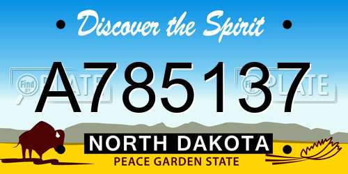 A785137 North Dakota License Plate