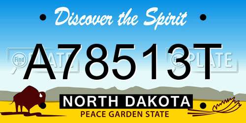 A78513T North Dakota License Plate
