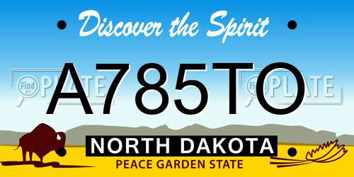A785TO North Dakota License Plate