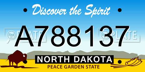 A788137 North Dakota License Plate