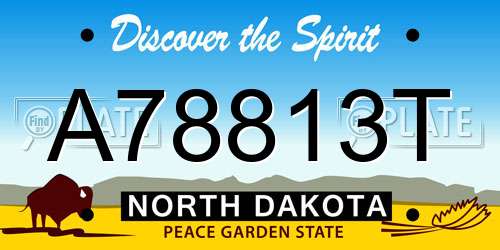 A78813T North Dakota License Plate