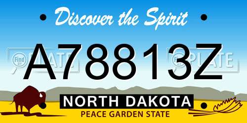 A78813Z North Dakota License Plate