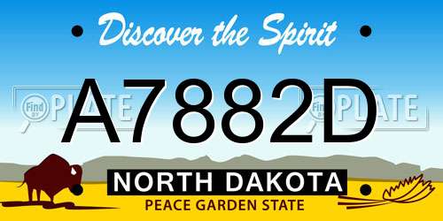 A7882D North Dakota License Plate