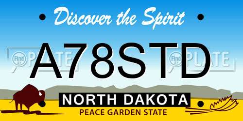 A78STD North Dakota License Plate