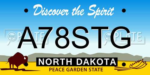A78STG North Dakota License Plate
