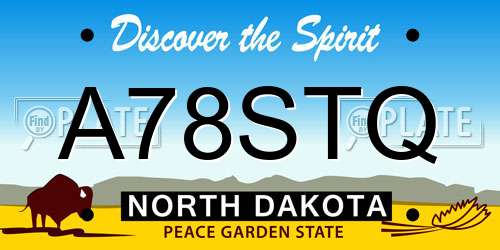 A78STQ North Dakota License Plate