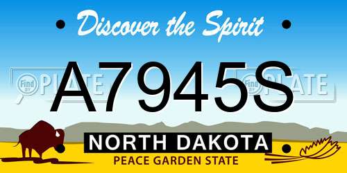 A7945S North Dakota License Plate
