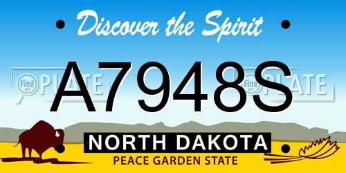 A7948S North Dakota License Plate