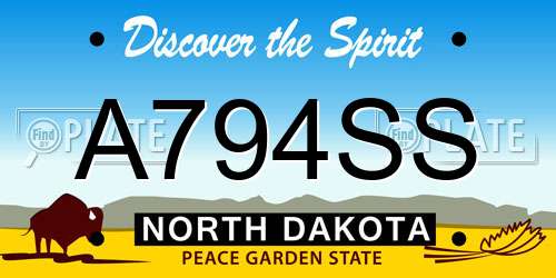 A794SS North Dakota License Plate