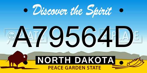 A79564D North Dakota License Plate