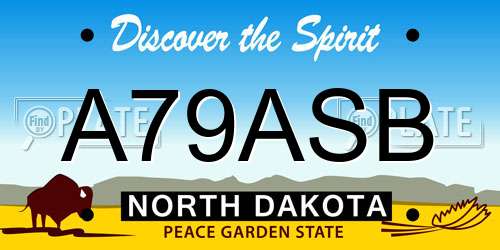 A79ASB North Dakota License Plate
