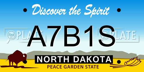 A7B1S North Dakota License Plate