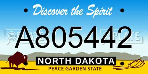 A805442 North Dakota License Plate