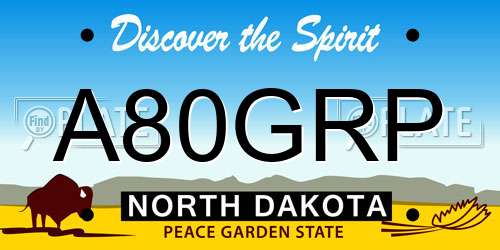 A80GRP North Dakota License Plate