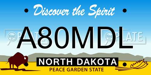 A80MDL North Dakota License Plate