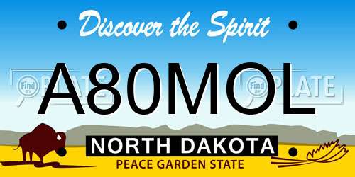 A80MOL North Dakota License Plate