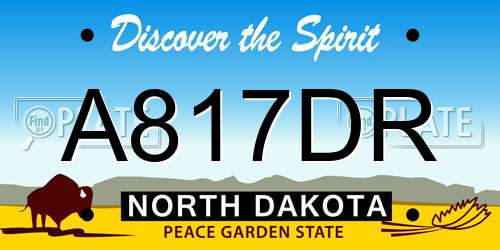 A817DR North Dakota License Plate