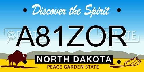 A81ZOR North Dakota License Plate