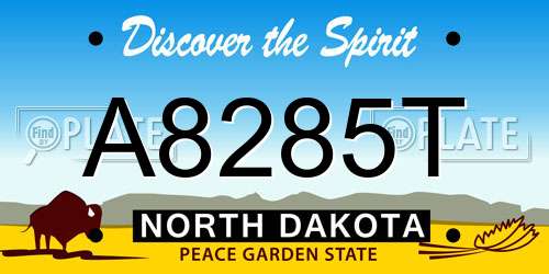 A8285T North Dakota License Plate