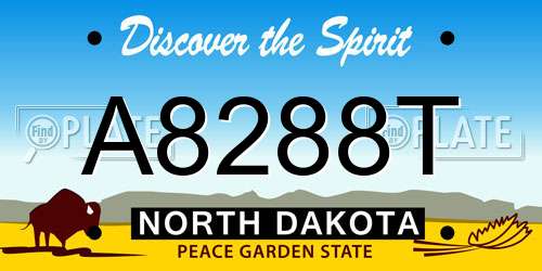 A8288T North Dakota License Plate