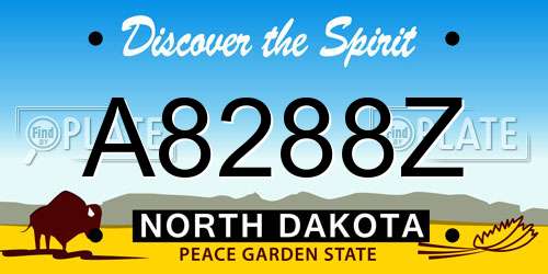 A8288Z North Dakota License Plate