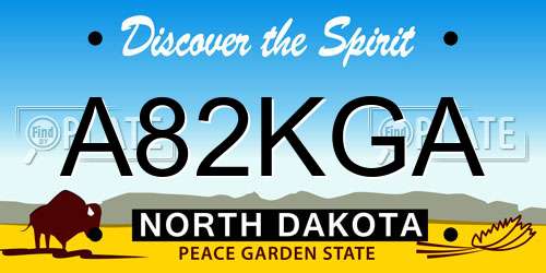 A82KGA North Dakota License Plate