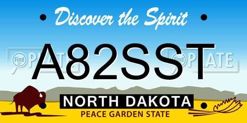 A82SST North Dakota License Plate