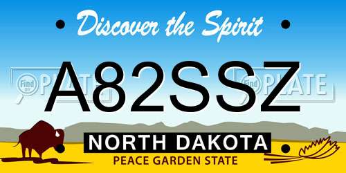 A82SSZ North Dakota License Plate