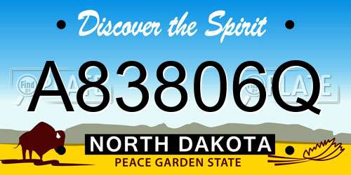 A83806Q North Dakota License Plate