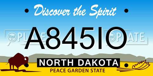 A845IO North Dakota License Plate