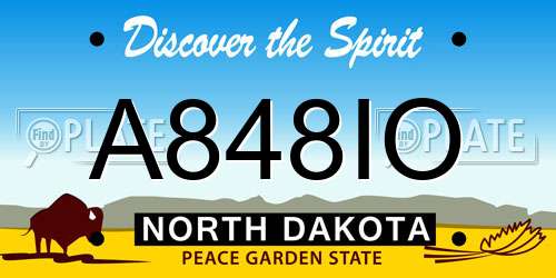 A848IO North Dakota License Plate