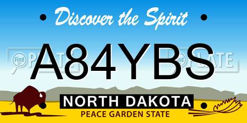 A84YBS North Dakota License Plate