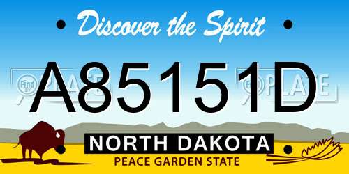 A85151D North Dakota License Plate