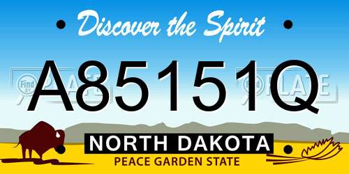 A85151Q North Dakota License Plate