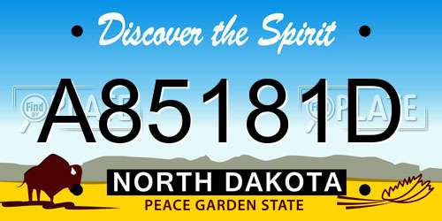 A85181D North Dakota License Plate