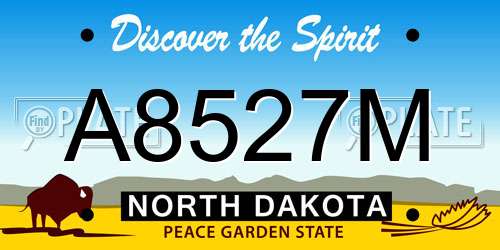 A8527M North Dakota License Plate