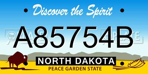 A85754B North Dakota License Plate